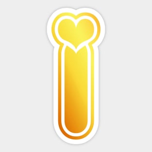 I Golden Letter Sticker